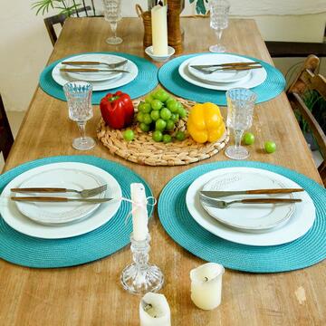 Tovaglietta Americana Kam Rotonda Azzurra - d 38 cm... - Marino Fa Mercato