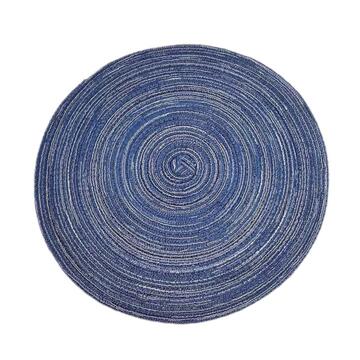 Tovaglietta Americana Zil Rotonda Blu - d 38 cm - Sottopiatto - Trama Intrecciata