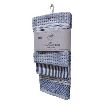 Set 3 Strofinacci Honey 45x65cm 100% Cotone Colori... - Marino Fa Mercato
