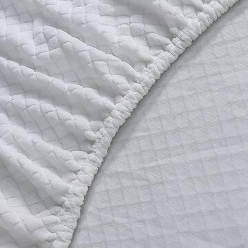 Coprimaterasso Jacquard Bianco Letto Matrimoniale 180x190... - Marino Fa Mercato