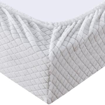 Coprimaterasso Jacquard Bianco Letto Matrimoniale 180x190... - Marino Fa Mercato
