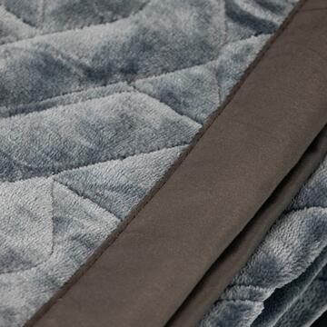 Coperta Trapuntata Blu e Nera 210x140 cm