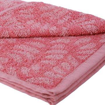 Asciugamano Leavy Rosa 60x100 cm per Viso in Cotone - Marino Fa Mercato