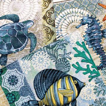 Federa Cuscino Seaside 45x45 cm - Fantasia Pesce