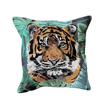 Federa Cuscino Animals 45x45 cm - Fantasia Tigre Foliage