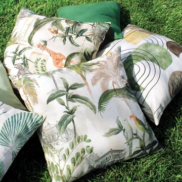 Federa Cuscino Kalani 50x50 cm - Fantasia Tropicale - Marino Fa Mercato