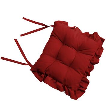 Cuscino coprisedia morbidone Mary con volant rosso
