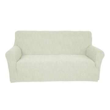Copri Divano 3 Posti Folia Crema 190-230cm con Motivo Foglia Marino Fa Mercato