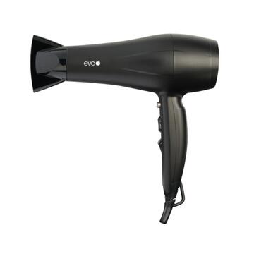 Phon Asciugacapelli Nero EVA 2200W Professionale con 3 Velocità e 2 Temperature