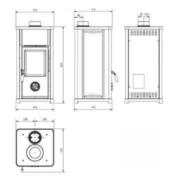 La Nordica - Stufa a Legna Tea Nera in Acciaio e Ghisa... - Marino Fa Mercato
