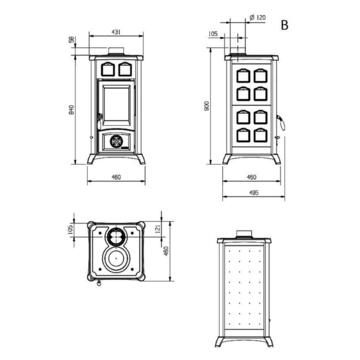 La Nordica - Stufa Cucina a Legna Gemma Bordeaux -... - Marino Fa Mercato