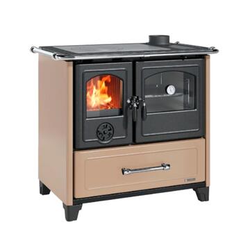 La Nordica - Stufa Cucina a Legna Family 4,5 Cappuccino con Forno - 96,4x61,6 h 85,3 cm - Made in Italy Marino Fa Mercato