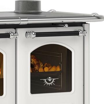 La Nordica - Stufa Cucina a Legna Family 4,5 Bianca con Forno - 96,4x64,2 h 85,3 cm - Made in Italy