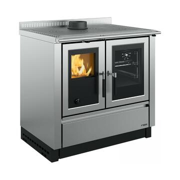La Nordica - Stufa Cucina a Legna Venezia in Acciaio Inox - 90x60 h 91 cm - Made in Italy
