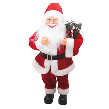 Babbo Natale con Rametto Verde h 50 cm - Soprammobile...