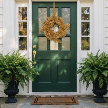 Dietroporta Girlanda con Rami di Abete Oro d 30 cm - Decorazione Natalizia - Addobbo di Natale