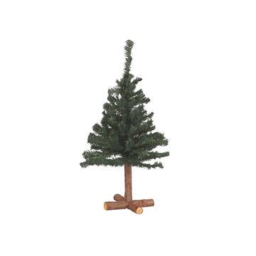 Alberino di Natale Artificiale Verde con Base in Legno h 76 cm - Decorazione Natalizia