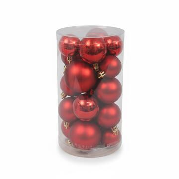 Palline di Natale Assortite 20 Sfere - Rosso - Lucide...