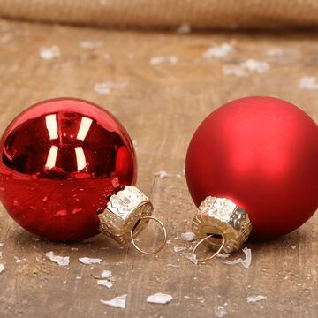 Palline di Natale Assortite 20 Sfere - Rosso - Lucide e Opache - per Albero di Natale - Decorazioni Natalizie