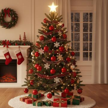 Palline di Natale Assortite 24 Sfere d 6 cm - Rosse - per Albero di Natale - Decorazioni Natalizie