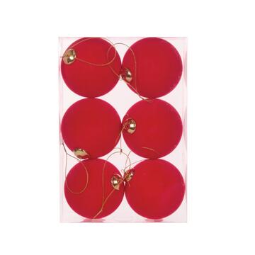 Set 6 Palline di Natale Rosse in Velluto - d 60 mm - per Albero di Natale - Decorazioni Natalizie