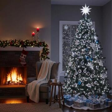 500 Luci Led Bianco Freddo di Natale - mt 25+5 cavo - per Interno ed Esterno - con Giochi di Luce