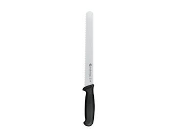 Coltello pane con manico nero, da 24 cm.