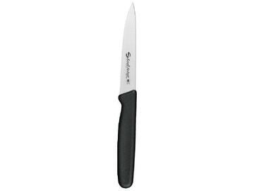 Coltello spelucchino con manico nero, da 9 cm.
