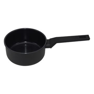 Casseruola Talia Nera in Alluminio d 16 cm con Motivo a Nido d'Ape - per Tutti i Fuochi - Uso Universale