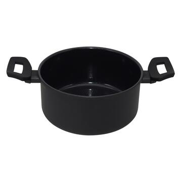 Casseruola Talia Nera in Alluminio d 20 cm con Motivo a Nido d'Ape - per Tutti i Fuochi - Uso Universale