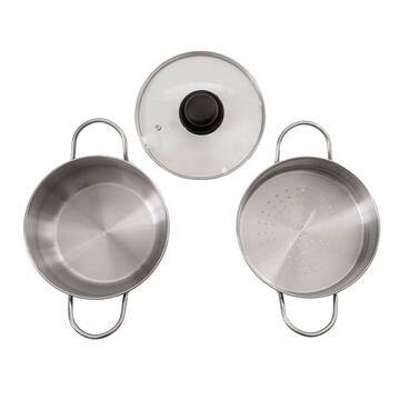 Vaporiera 28cm in acciaio inox e coperchio di vetro,... - Marino Fa Mercato