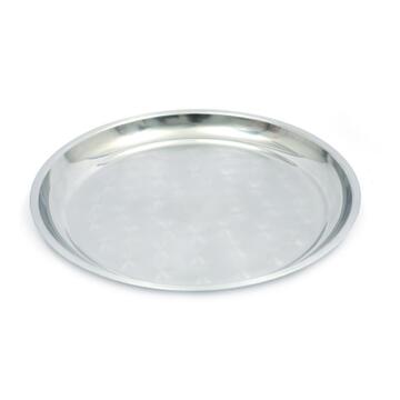 Vassoio Rotondo in Metallo d 40 cm da Servizio con Bordi Rialzati