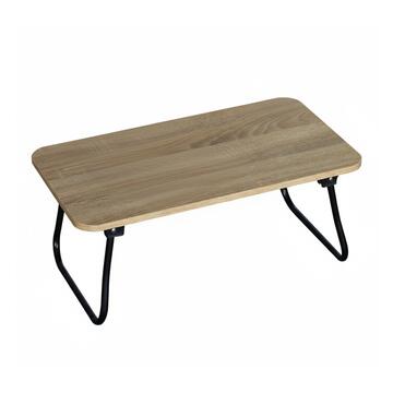 Vassoio da Colazione Leon con Piedini - Tavolino Richiudibile Pieghevole - 53x30 h22 cm - Rovere