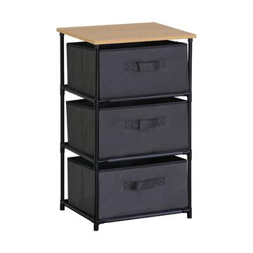 Cassettiera Tanny - Mobiletto 3 Cassetti in Tessuto non Tessuto - 40x30 h68 cm - per Ingresso, Soggiorno, Camera da Letto, Corridoio