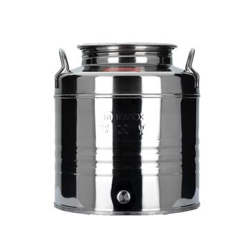 Minox - Fusto Graffato in Acciaio Inox 20 lt per Uso Alimentare - con 2 Maniglie + Tappo Ermetico