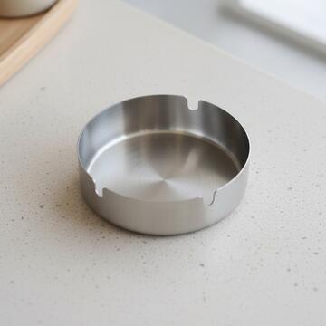 Posacenere in Acciaio Inox Rotondo d 10 cm - per Abitazioni, Bar, Ristoranti, Terrazze