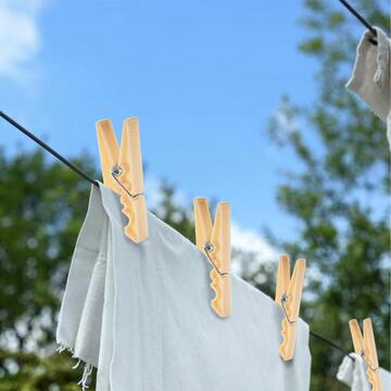 Confezione 20 Mollette per Bucato da 9 cm in Plastica Beige - Antivento - Pinze per Stendibiancheria