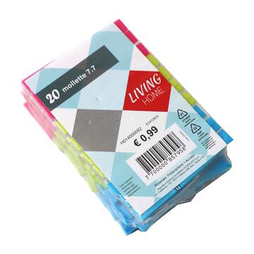 Confezione 20 Mollette per Bucato da 7,7 cm in Plastica Colorate - Antivento - Pinze per Stendibiancheria