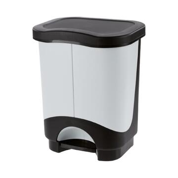 Pattumiera Idea 10,5+10,5 lt Grigio Chiaro - con Pedale