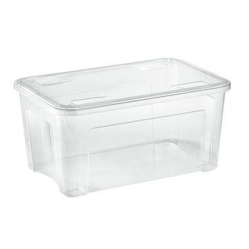 Combi Box 43 lt Trasparente con Coperchio Impilabile