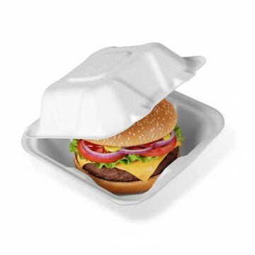 Confezione 50 pz Box Hamburger 500cc - Biodegradabile - per Asporto - Hamburger, Secondi, Contorni, Primi, Insalata