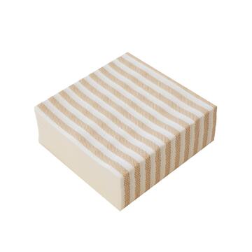 Confezione 50 Tovaglioli di Carta Monouso a Righe 40x40 cm - Sabbia/Bianco