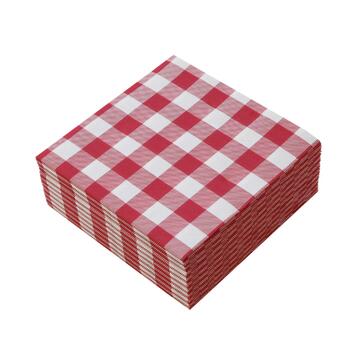 Confezione 40 Tovaglioli di Carta Monouso a Quadri 38x38 cm - Bourdeaux/Bianco