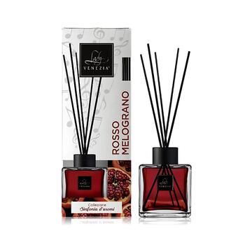 Profumatore Rosso Melograno per Ambiente Cubo con Bastoncini 100 ml Marino Fa Mercato