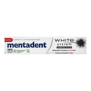 Dentifricio Mentadent White System al carbone attivo 75ML