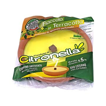 Fiaccola 15 in Terracotta al Profumo di Citronella per Esterno