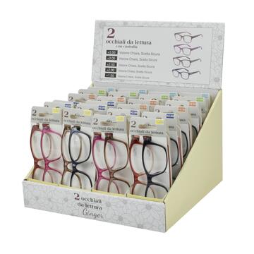 Confezione 2 Occhiali da Lettura Ginger con Custodia - Colori Assortiti - Diottrie Assortite