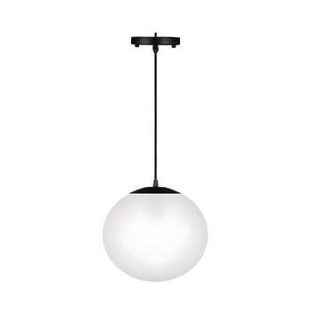 Lampadario a Sospensione Globo d 30 cm in Plastica Bianca Satinata