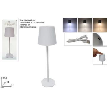 Lampada da Tavolo Bianca a 3 Modalità di Luce 3W ricaricabile...
