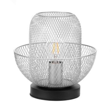 Lampada Lumetto Zair da Tavolo con Rete Argento E27